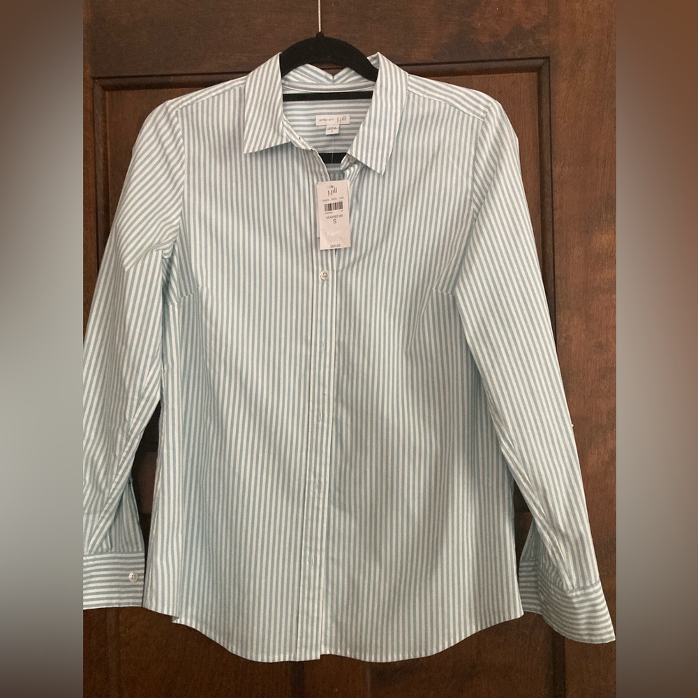 Jjill striped, long sleeve, button down blouse